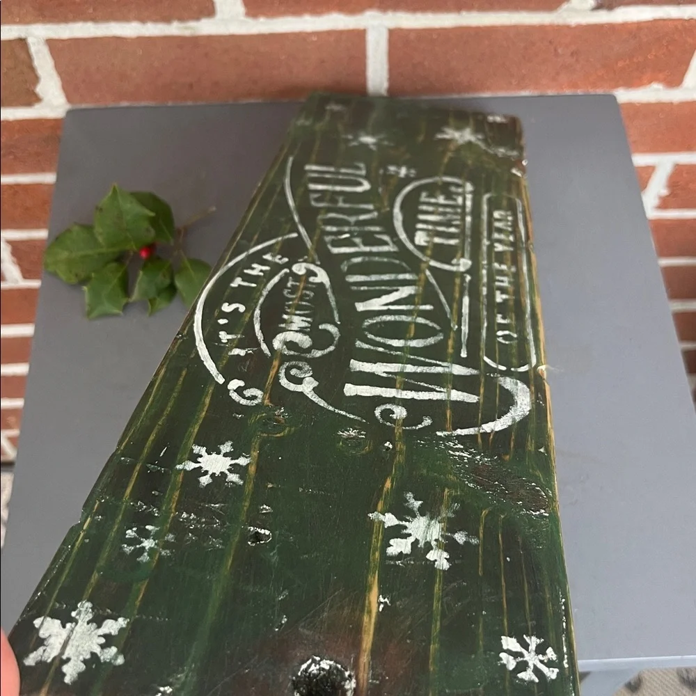Rustic Wooden Holiday Tray “Most Wonderful Time of Year”